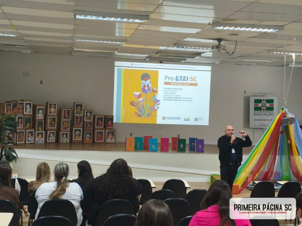 São Bento do Sul fortalece práticas de leitura e escrita na Educação Infantil com encerramento do ProLEEI 2026 - primeira página sc